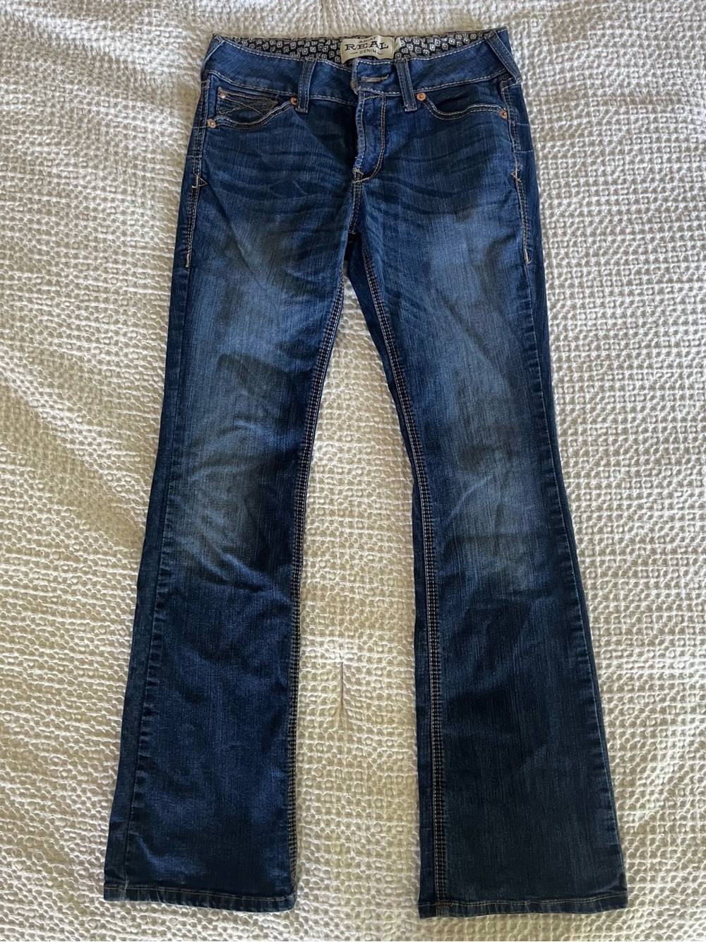 Ariat Real Denim Perfect Rise Bootcut Jeans Womens Size 28R Dark Wash
